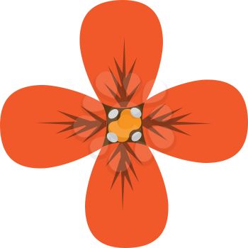 Simple flat color petals icon vector