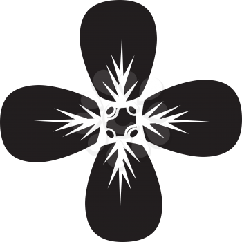 Simple flat black petals icon vector
