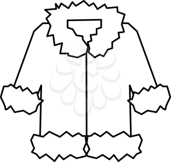 Simple thin line winter jacket icon vector