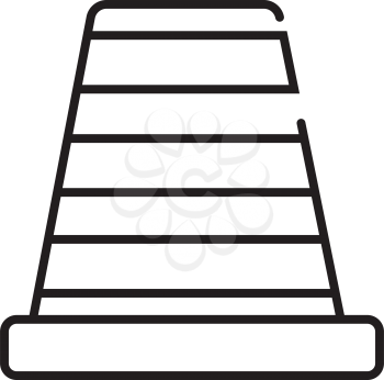 Simple thin line traffic cones  icon vector