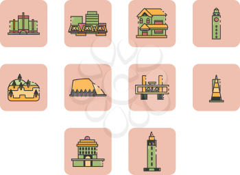 Collection of world travel icon vector