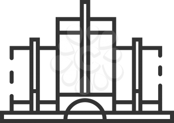Simple thin line detroit landmark icon vector