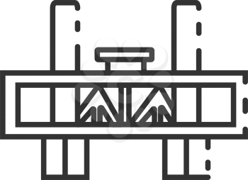 Simple thin line sacramento bridge icon vector

