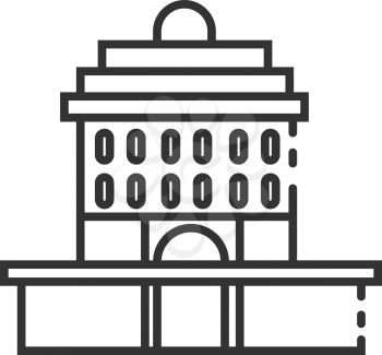 Simple thin line oakland city hall icon vector