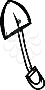 Simple thin line shovel icon vector