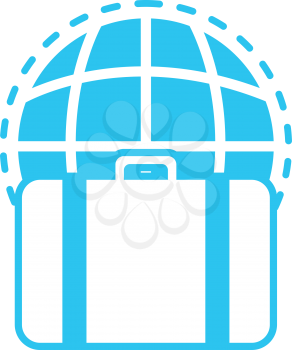 Simple flat color suitcase icon vector
