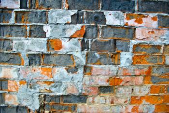 The grunge olden colored brick wall texture