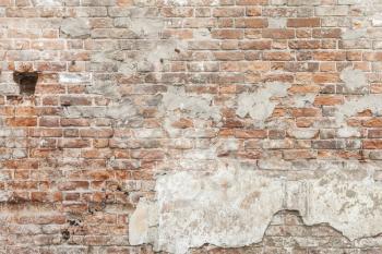 The Weathered Old Red Brick Wall Background