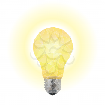 Light bulb. Vector Illustration on Low Poly Style