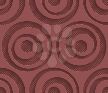 Marsala color perforated paper with cut out effect. Abstract 3d seamless background. Vector EPS10.