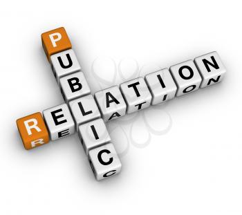 Public Relation   (3D crossword orange series)