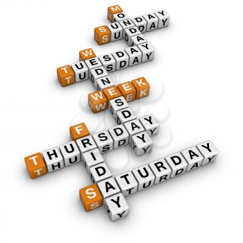 weekdays  (3D crossword orange series)
