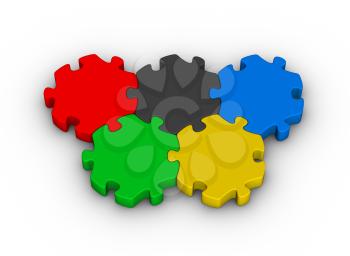 color jigsaw puzzles olympic rings (knowledge competition)