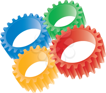 colorful gears set  (vector format)