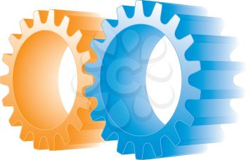 orange and blue gears (vector format)