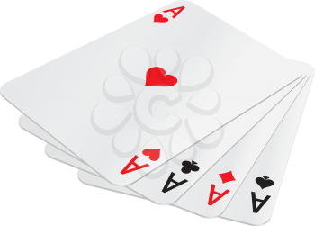 four aces hand (editable vector format enable)