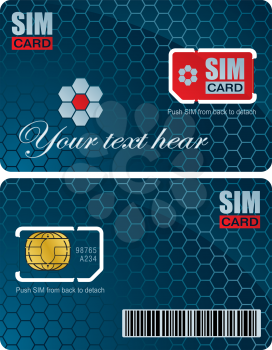 Sim card with carrier vecor template
