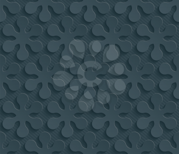 Dark perforated paper with cut out effect. Abstract 3d seamless background. Vector EPS10.