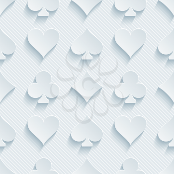 Light perforated paper with cut out effect. 3d card symbol seamless background. Vector EPS10.