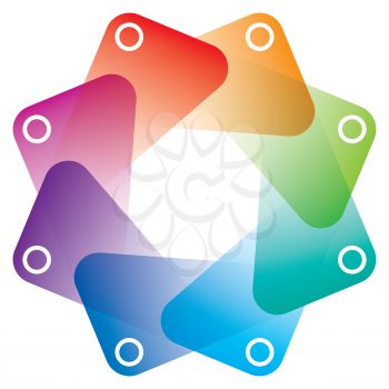 Colorful Octagon Symbol with transparent effect. Vector EPS10 with copyspace.