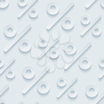 Light gray percent symbols wallpaper. 3d seamless background. Vector EPS10.