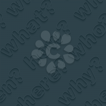 Question words walpaper. 3d seamless background. Vector EPS10.