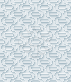 Light gray perforated paper with cut out effect. Abstract 3d seamless background. Vector EPS10.