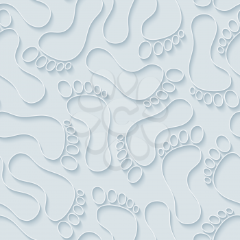 Footprints wallpaper. 3d seamless background. Vector EPS10.
