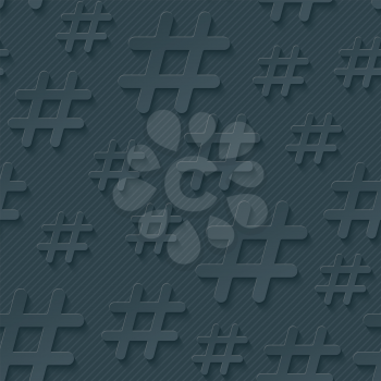 Hash tag seamless 3d pattern. Vector EPS10.