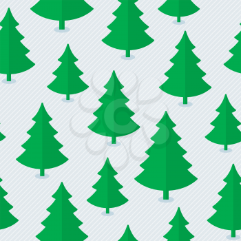 Christmas tree seamless pattern in flat style.