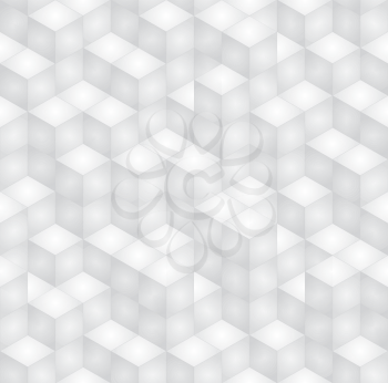 Stack of white cubes in isometric perspective. Seamless 3D web background.