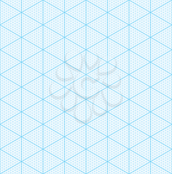 Isometric graph paper for 3D design. Seamless vector pattern.