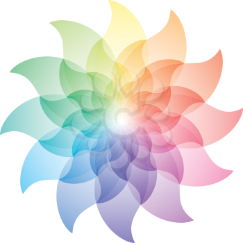 Beautiful Lotus Flower Color Wheel Icon. Vector EPS10.