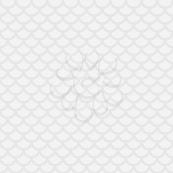 Fish scale. White Neutral Seamless Pattern for Modern Design in Flat Style. Tileable Geometric Vector Background.