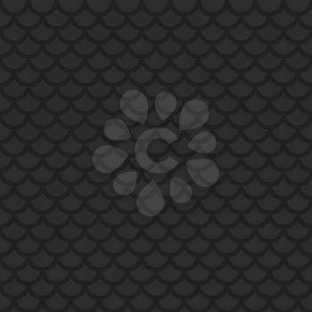 Fish scale. Black Neutral Seamless Pattern for Modern Design in Flat Style. Tileable Geometric Vector Background.
