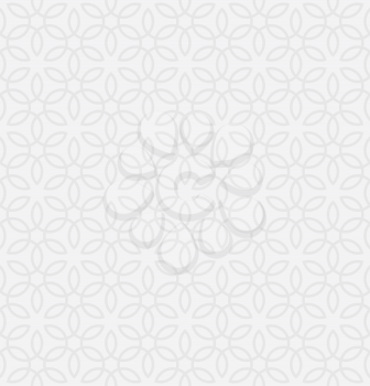 Floral ornament. White Neutral Seamless Pattern for Modern Design in Flat Style. Tileable Geometric Vector Background.