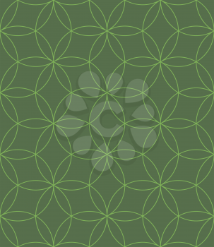 Neutral Seamless Linear Pattern. Tileable Geometric Outline Ornate. Vector Background in kale color.