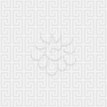 White Classic meander seamless pattern. Greek key neutal tileable linear vector background.