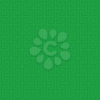 Green Classic meander seamless pattern. Greek key neutal tileable linear vector background.