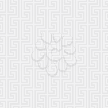 White Classic meander seamless pattern. Greek key neutral tileable linear vector background.