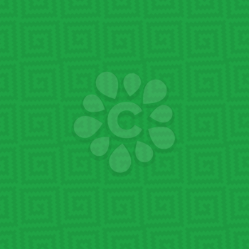 Green Meander Pixel Art Pattern. White Neutral Seamless Pattern for Modern Design in Flat Style. Tileable Greek Key Vector Background.