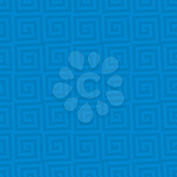 Blue Meander Pixel Art Pattern. White Neutral Seamless Pattern for Modern Design in Flat Style. Tileable Greek Key Vector Background.