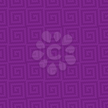 Purple Meander Pixel Art Pattern. White Neutral Seamless Pattern for Modern Design in Flat Style. Tileable Greek Key Vector Background.