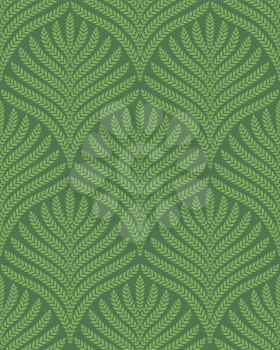 Palm Foliage Seamless Pattern in Greenery and Kale Colors. Classic Tileable Vector Wallpaper