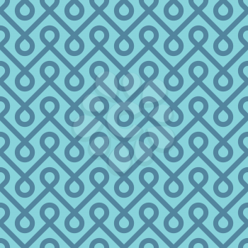 Blue Linear Weaved Seamless Pattern. Neutal tileable vector background.