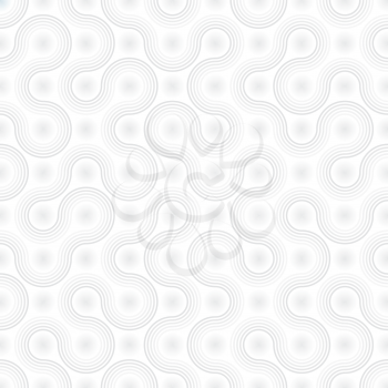 White Biotechnology Pattern. Neutral Seamless Bacterial Cells Wallpaper Pattern. Tileable Medical Vector Background.