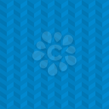 Blue Isometric Chevron Pattern. Neutral Seamless Herringbone Wallpaper Pattern for Modern Design in Flat Style. Tileable Geometric Tech Vector Background.