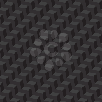 Black Isometric Chevron Pattern. Neutral Seamless Herringbone Wallpaper Pattern for Modern Design in Flat Style. Tileable Geometric Tech Vector Background.