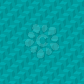 Turquoise Isometric Chevron Pattern. Neutral Seamless Herringbone Wallpaper Pattern for Modern Design in Flat Style. Tileable Geometric Tech Vector Background.
