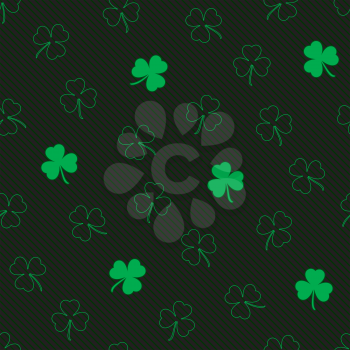 St. Patrick's Day seamless pattern. Tileable shamrock vector background.